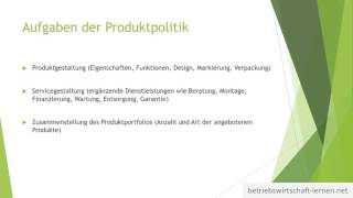 Produktpolitik Marketing ► einfache Erklärung und Beschreibung [upl. by Rochelle239]