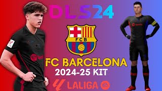 DLS 24 KITS FC BARCELONA 202425 AWAY KIT 🔴⚫ [upl. by Kam]