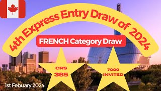 4th EXPRESS ENTRY DRAW  FRENCH CATEGORY BASED February 2024 [upl. by Tila]