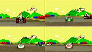 Mario Kart Wii 4 Player 8 FINALE [upl. by Ahnavas]