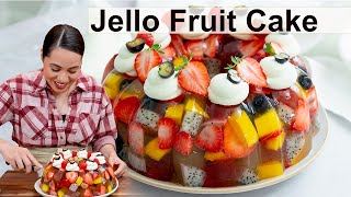 Make your Own Jello Fruit Cake from SCRATCH  Fresh Flavors and Whipped Cream [upl. by Annahpos276]