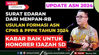 Edaran Resmi Dari MenpanRB  Usulan Kebutuhan CPNSPPPK 2024 2 Kabar Baik Untuk Tenaga Honorer [upl. by Netfa577]