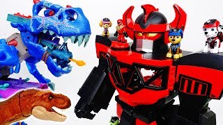 The Battle Between Giants Go Power Rangers Giant Megazord  ToyMart TV [upl. by Millisent]