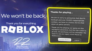 ROBLOX IS SHUTTING DOWN JANUARY 1 [upl. by Lechar35]