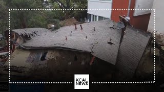 Beverly Crest home pushed off foundation by mudslide [upl. by Hose]