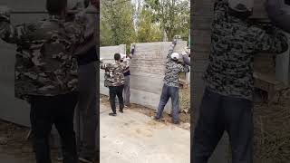 Reinforced Cement fence wall building process [upl. by Sorgalim]