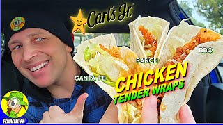 Carls Jr® CHICKEN TENDER WRAPS Review ⭐🍗🥙 ALL 3 FLAVORS 🤩 Peep THIS Out 🕵️‍♂️ [upl. by Yregerg]