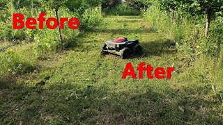 4X4 Remote Control Lawn Mower 4WD Robot Grass Cutting Machine [upl. by Ecnarrot]