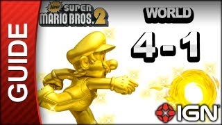 New Super Mario Bros 2  Star Coin Guide  World 41  Walkthrough [upl. by Akimrehs]