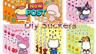 🩷Toy Asmr Decorate with Sticker Book Sanrio Hello Kitty Melody Kuromi paperdiy sanrio [upl. by Nnylorac]