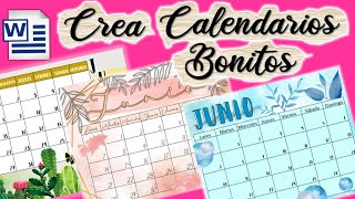 COMO HACER CALENDARIOS BONITOS EN WORD✨ COMO INSERTAR CALENDARIO EN WORD💖 FÁCIL Y RÁPIDO✅ [upl. by Alrac710]