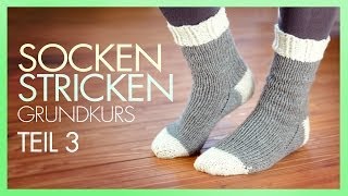 Socken Stricken Ferse beenden TEIL 3 GRUNDKURS [upl. by Dickenson]