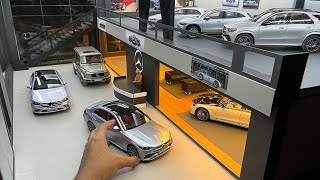 Mega MercedesBenz Car Collection 118 Scale  Mercedes Dealership Diorama  Diecast Model Cars [upl. by Goodrich756]