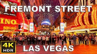 4K HDR Fremont Street Las Vegas Walking Tour  April 2024 [upl. by Ormond532]