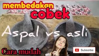 membedakan cobek batu asli dan aspal [upl. by Erdnuaed269]