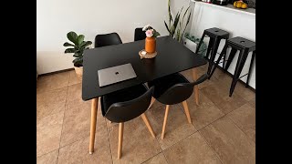 Juego Comedor Eames 4 Sillas amp Mesa Rectangular  Negro [upl. by Nauq726]