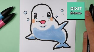 KAWAII BELUGA SELBER ZEICHNET  HOW TO DRAW A CUTE BELUGA [upl. by Aksoyn896]