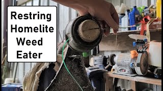 How to Restring a Homelite Weed Eater  Easy Guide [upl. by Sigsmond]