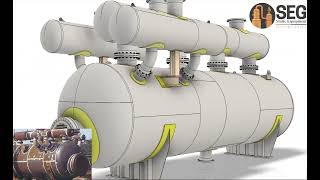 Pressure Vessel with three top headers and Heating Tube bundle By SEG Software [upl. by Luz211]