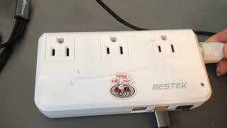 BESTEK Universal Travel Adapter 220V to 110V Voltage Converter Review [upl. by Brottman]