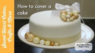 Cover a cake with Marzipan amp Fondant  How to decorate a fruit cake tutorial [upl. by Kristoffer218]