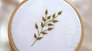 Easy leaf stitches  Small leaf embroidery  Embroidery for beginners [upl. by Mungovan]