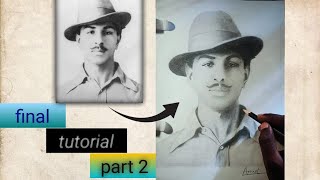 How to Draw a Bhagat Singh Realistic Tutorial Drawing Step by Step Grid Method Drawing Part 2🇮🇳 [upl. by Nylecsoj]