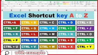 excelfunction A to Z Ctrl Keyboard Shortcut Key Excel Step by Step 2024  With Example [upl. by Ahseiyt]