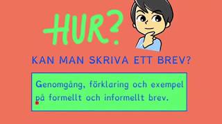 HUR SKRIVER MAN ETT BREV [upl. by Knick]