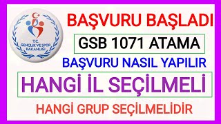 BAŞVURU BAŞLADI✅TOPLAMDA 81 İL KONTENJAN VE GRUP TABLOSU✅GSB 1071 GENÇLİK ÇALIŞANI BAŞVURUSU NASIL ✅ [upl. by Maier]