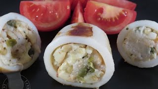 Recette des encornets farcis à la Scamorza [upl. by Cavil]