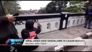 Viral Ini dia Video Aksi Vandalisme di Cagar Budaya Kota Malang [upl. by Aitenev]