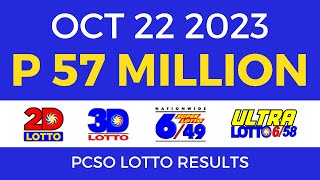 Lotto Result October 22 2023 9pm PCSO [upl. by Lorolla]