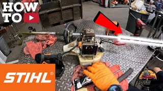 Howto replace the driveshaft on a Stihl line trimmer FS91FS111FS131 [upl. by Ackler]