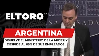 El Gobierno de Argentina disuelve el Ministerio de la Mujer y despide al 85 de sus empleados [upl. by Arhoz]