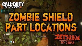 Zetsubou No Shima  All Shield Part Locations Black Ops 3 DLC 2 Zombies [upl. by Bobker]