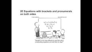 Y92E Equations with brackets and pronumerals on both sides [upl. by Lleihsad]