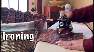 ASMR REQUEST Ironing with steam  No talking  starch spray canplastic hangersclothes scratching [upl. by Kong]