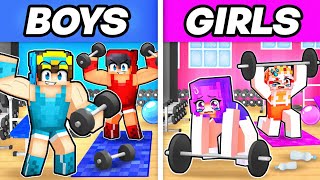 BOYS vs GIRLS GYM Challenge in Minecraft [upl. by Sitruk12]