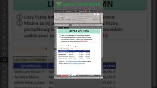 Excel w minutę 05  Funkcja LICZBAKOLUMN [upl. by Eannyl480]