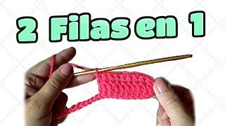 COMO TEJER 2 FILAS AL MISMO TIEMPO  Crochet paso a paso [upl. by Baumann]