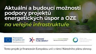 Aktuální a budoucí možnosti podpory projektů energetických úspor a OZE na veřejné infrastruktuře [upl. by Naji]