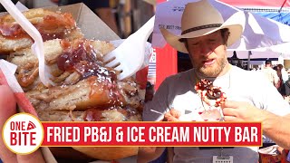 State Fair of Texas Review  Fried PBampJ amp Nevins Ice Cream Nutty Bar Dallas TX [upl. by Marni]