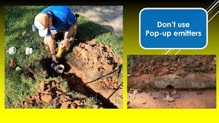 Pop up or daylight your drainage pipe Popup emitter kills flow Dont use pop up emitters [upl. by Bueschel715]