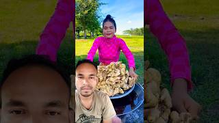 🙏Fresh ginger crispy with fish cook recipe shortvideo cooking food recipe viralvideo trending [upl. by Elset495]