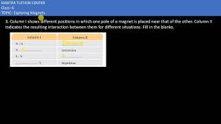 3 Column I shows different positions in which one pole of a magnet is placed near that of th [upl. by Lozano160]