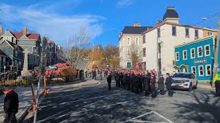 November 11 2024 remembrance ceremony at the Sargents memorial in Downtown StJohns NL canada [upl. by Aihseym]