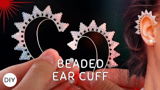 Beaded ear cuff ✴️ Кафф на ухо из бисера [upl. by Konikow]