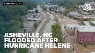 Drone flies through flooded Asheville NC after Hurricane Helene [upl. by Prakash864]