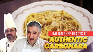 Italian Chef Reacts to Most AUTHENTIC CARBONARA Recipe [upl. by Andros]